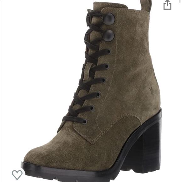 Frye Myra Lug Combat Boot Forest 9.5 New